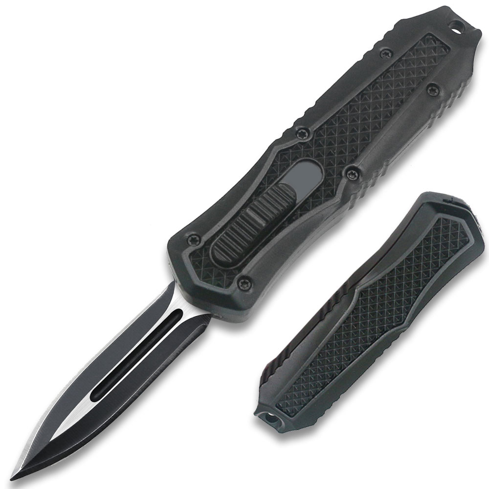 Legends Micro Black OTF Double Edge Blade Knife Out The Front