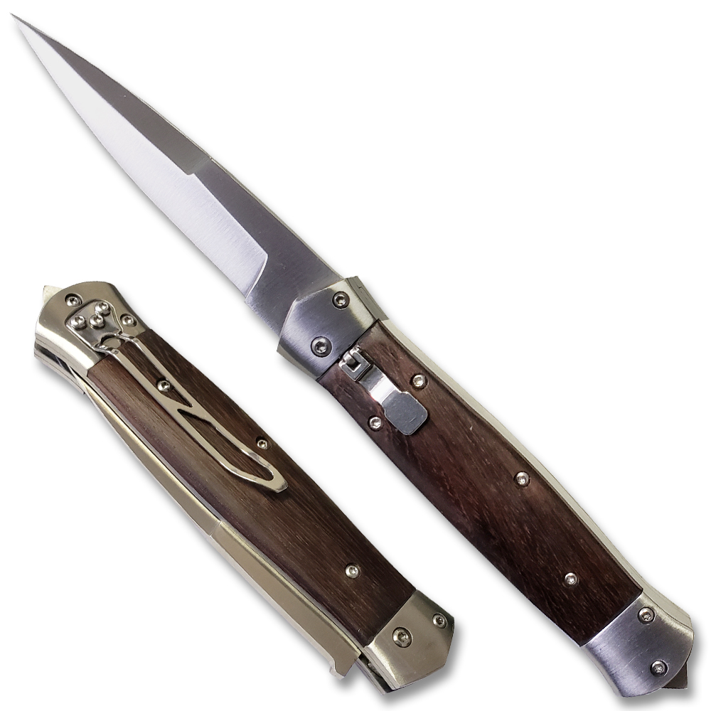 Europe Leverlock Auto Knife Wood Handle Limited Edition