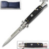 Black Wood Handle Automatic Knife  Stiletto