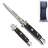 Black Wood Handle Automatic Knife  Stiletto