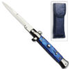 Blue Classic Stiletto Knife Blue Handle