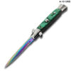 AKC Edition Blade Automatic Stiletto Knife Green Pearl Handle