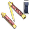 AKC Edition Blade Automatic Stiletto Knife  and Red Pearl Handle