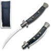 Black Italian 9.75"  Stiletto Switch Curved Blade Pocket Knife