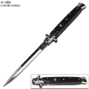 Big Boy Black Italian Switchblade Automatic Knife, 13 inches