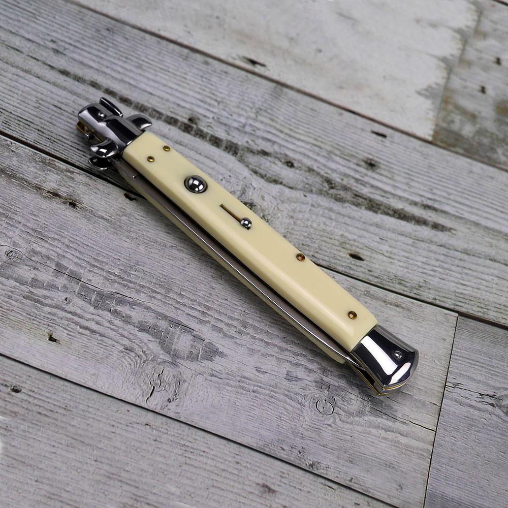 Big Boy White Italian Switchblade Automatic Knife, 13 inches