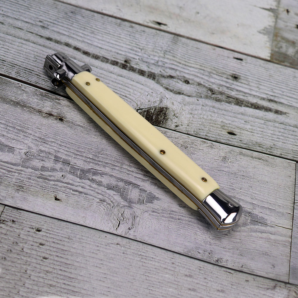 Big Boy White Italian Switchblade Automatic Knife, 13 inches