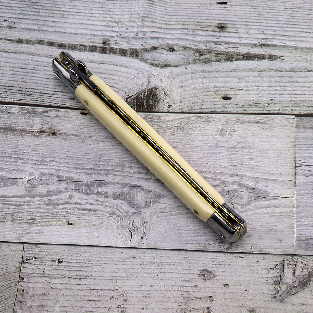 Big Boy White Italian Switchblade Automatic Knife, 13 inches