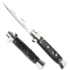 Godfather Italian Stiletto Switchblade Black And Marble Finish Handle Silver Blade