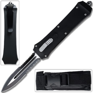 Black Ghost Double Serrated Edge OTF Knife