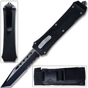 Tactical Serrated Tanto Double Action Out The Front Auto Knives