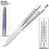 Drop point Sharp Edge Butterfly Blue and Silver Blade Ltd. Edition