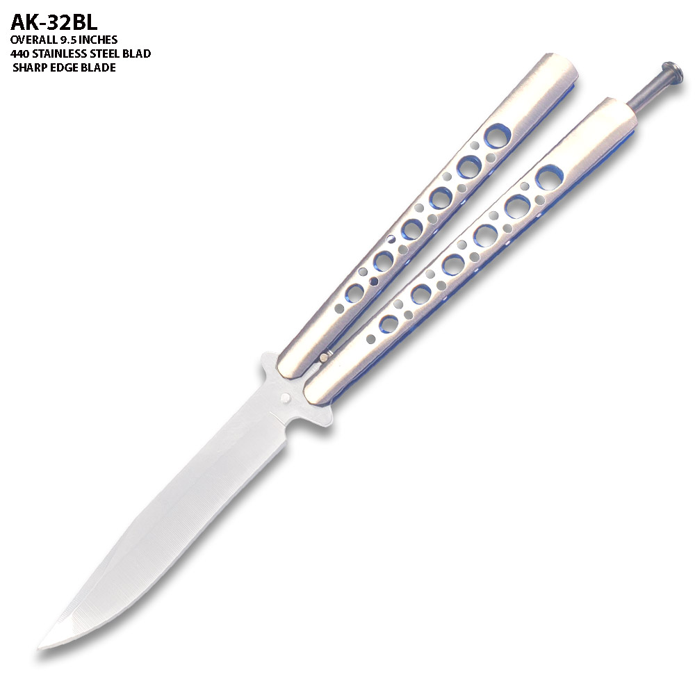 Drop point Sharp Edge Butterfly Blue and Silver Blade Ltd. Edition
