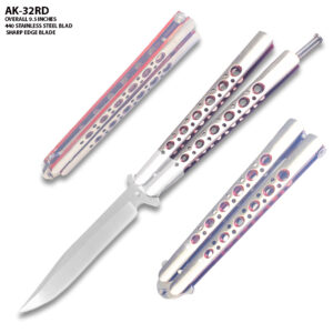 Drop point Sharp Edge Butterfly Red and Silver Blade Ltd. Edition