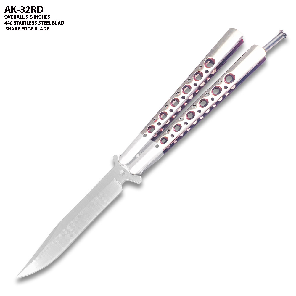 Drop point Sharp Edge Butterfly Red and Silver Blade Ltd. Edition