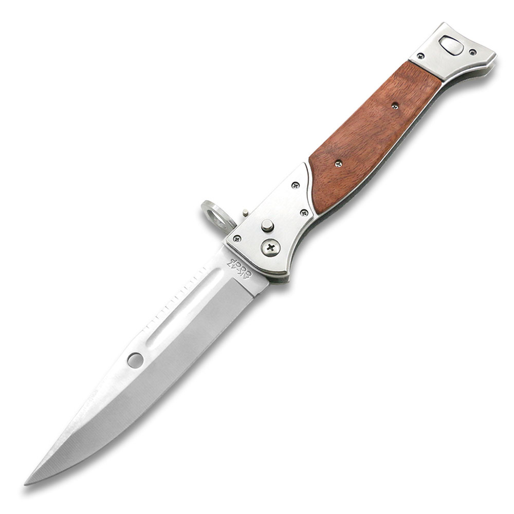 13" World War II Bayonet Auto Knife Push Button Drop Point Blade