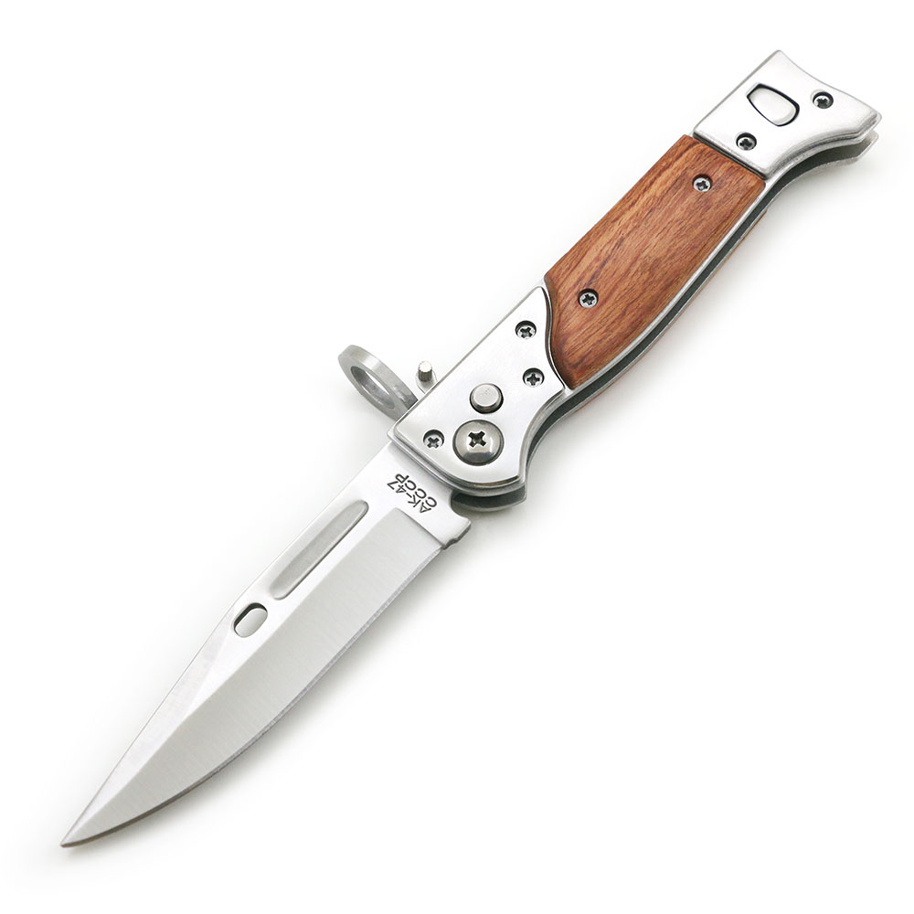 10.5" World War II Bayonet Auto Knife Push Button Drop Point Blade w/Pocket Clip