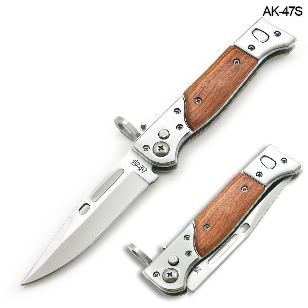 8.5" World War II Bayonet Auto Knife Push Button Drop Point Blade