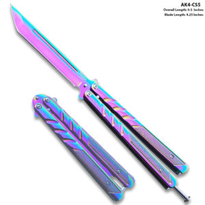 Tanto Titanium  Balisong  Two-Tone Titanium Coated Butterly Knife