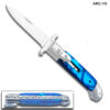 Lever Lock Swinguard Guard Automatic Knife with Blue Pearl Handle