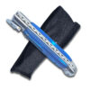 Lever Lock Swinguard Guard Automatic Knife with Blue Pearl Handle