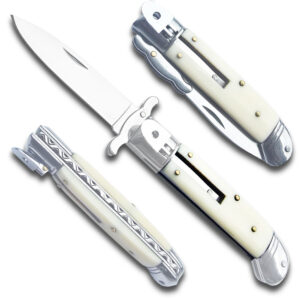 Lever Lock Swinguard Guard Automatic Knife with Ivory Handle