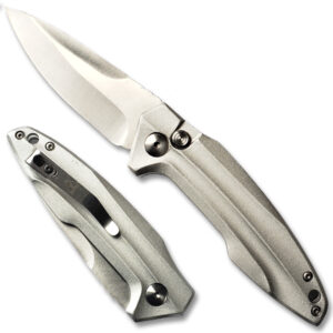Silver Handle CNC Machined Switchblade Silver Blade