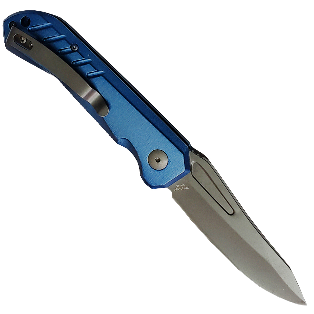 Delta Automatic Knife Blue Aluminum Handle