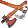 Hand Forged Viking Axe With Etched Carbon Steel Head
