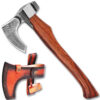 Hand Forged Viking Axe With Etched Carbon Steel Head