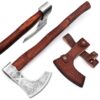 WHITE DEER  Custom Hand Forged  Viking Sorcerer Fantasy Axe With  Etched Carbon Steel Head