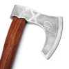 WHITE DEER  Custom Hand Forged  Viking Sorcerer Fantasy Axe With  Etched Carbon Steel Head