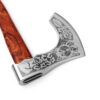 WHITE DEER Hand Forged Viking Axe With Custom Wolf Etched Carbon Steel Head