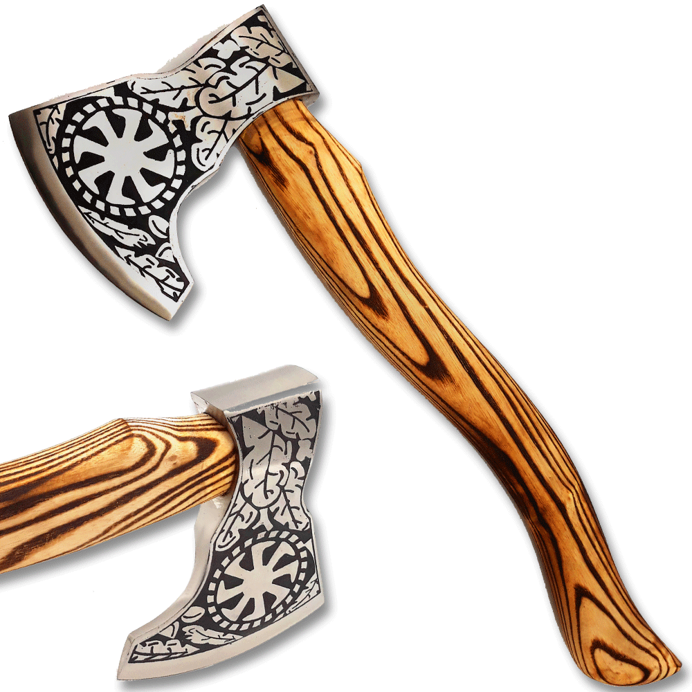 Viking Pagan Slavic Symbol Sun Wheel Star of Russia Viking Axe of Perun Axe