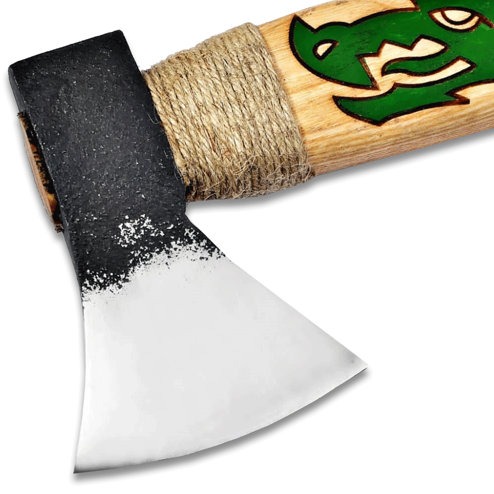 WHITE DEER Hand Forged Green Dragon Axe With Custom Carbon Steel Head