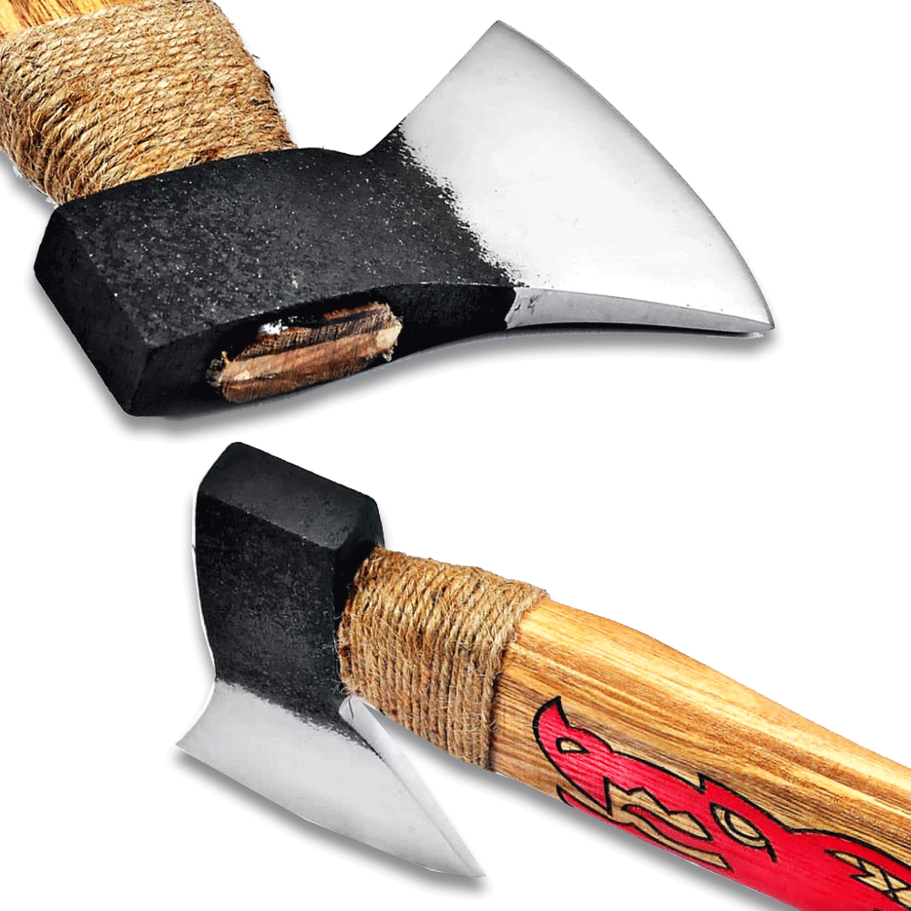 WHITE DEER Hand Forged Red Dragon Axe With Custom Carbon Steel Head