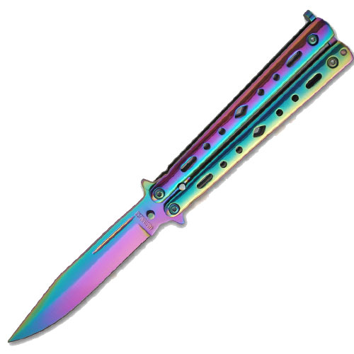 RainbowFinished Spectrum Quandary Butterfly Knife Balisong