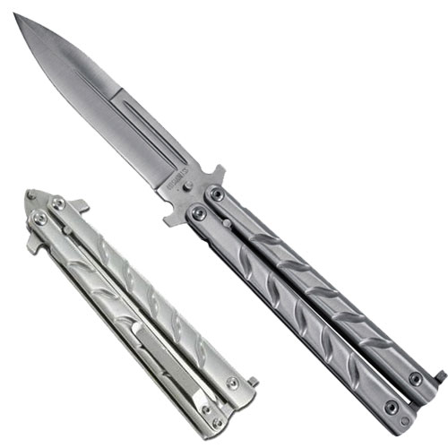 Silver Twist II Butterfly Knife Balisong Flipper