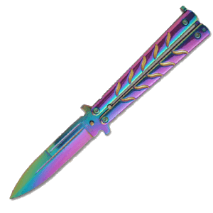 Spectrum Twist II Butterfly Knife Balisong Flipper Rainbow