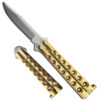 Scoundrel Alloy Balisong Butterfly Knife Gold Color Handle Sliver Blade