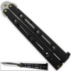 Executive Butterfly Balisong Knife Black Handle W/Silver Stainless Blade 10.25in Flipper