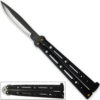 Executive Butterfly Balisong Knife Black Handle W/Silver Stainless Blade 10.25in Flipper