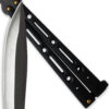 Executive Butterfly Balisong Knife Black Handle W/Silver Stainless Blade 10.25in Flipper