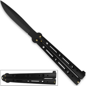 Stealth Executive Butterfly Balisong Knife Ninja Black 10.25in Flipper