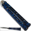 Executive Butterfly Balisong Knife Midnight Blue 10.25in Flipper