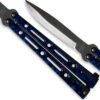 Executive Butterfly Balisong Knife Midnight Blue 10.25in Flipper
