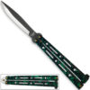Executive Butterfly Balisong Knife Ocean Spray Green 10.25in Flipper