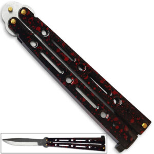 Executive Butterfly Balisong Knife Hailfire Red 10.25in Flipper