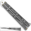 Executive Butterfly Balisong Knife Chromed Silver 10.25in Flipper
