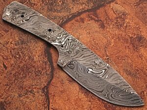 Custom Made Damascus Steel Skinner Knife (Blank Blade) 8in 1095 Steel